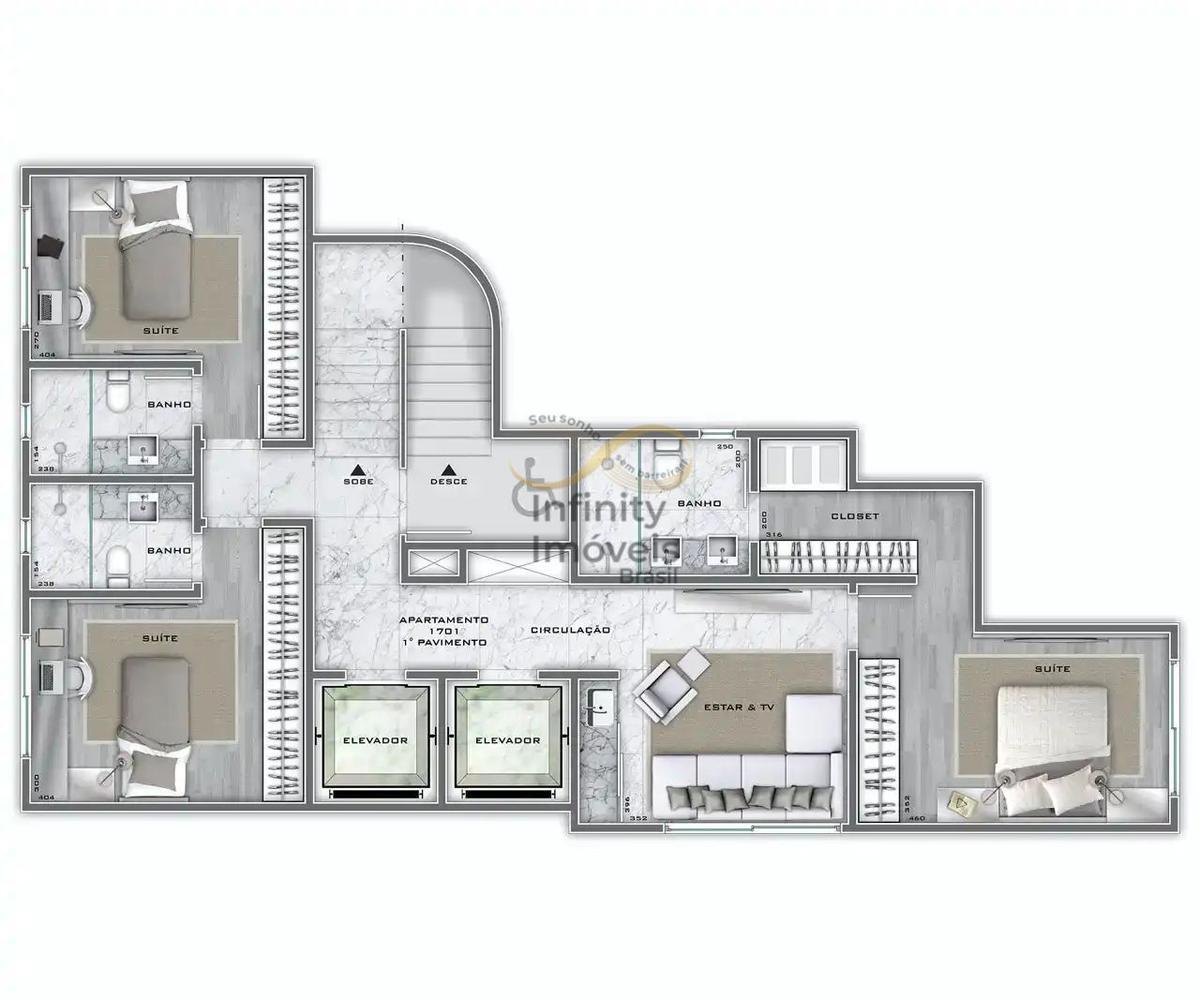 Apartamento, Lourdes, 2 Quartos