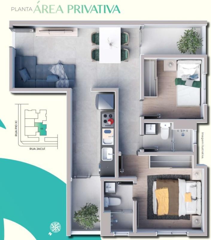 Apartamento, Ipiranga, 2 Quartos, 0 Vaga, 1 Suíte
