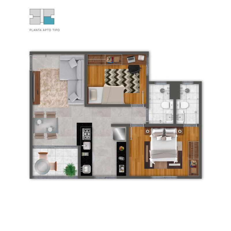 Apartamento, Dom Cabral, 2 Quartos, 1 Vaga, 1 Suíte