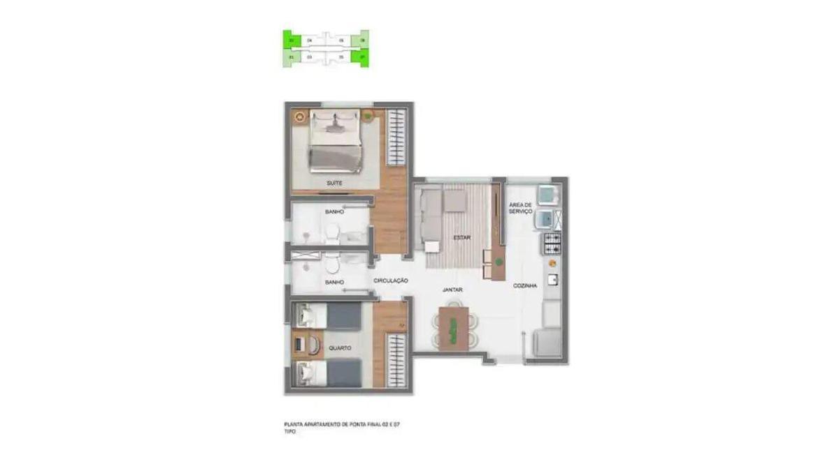 Apartamento, Estoril, 2 Quartos, 1 Vaga, 1 Suíte