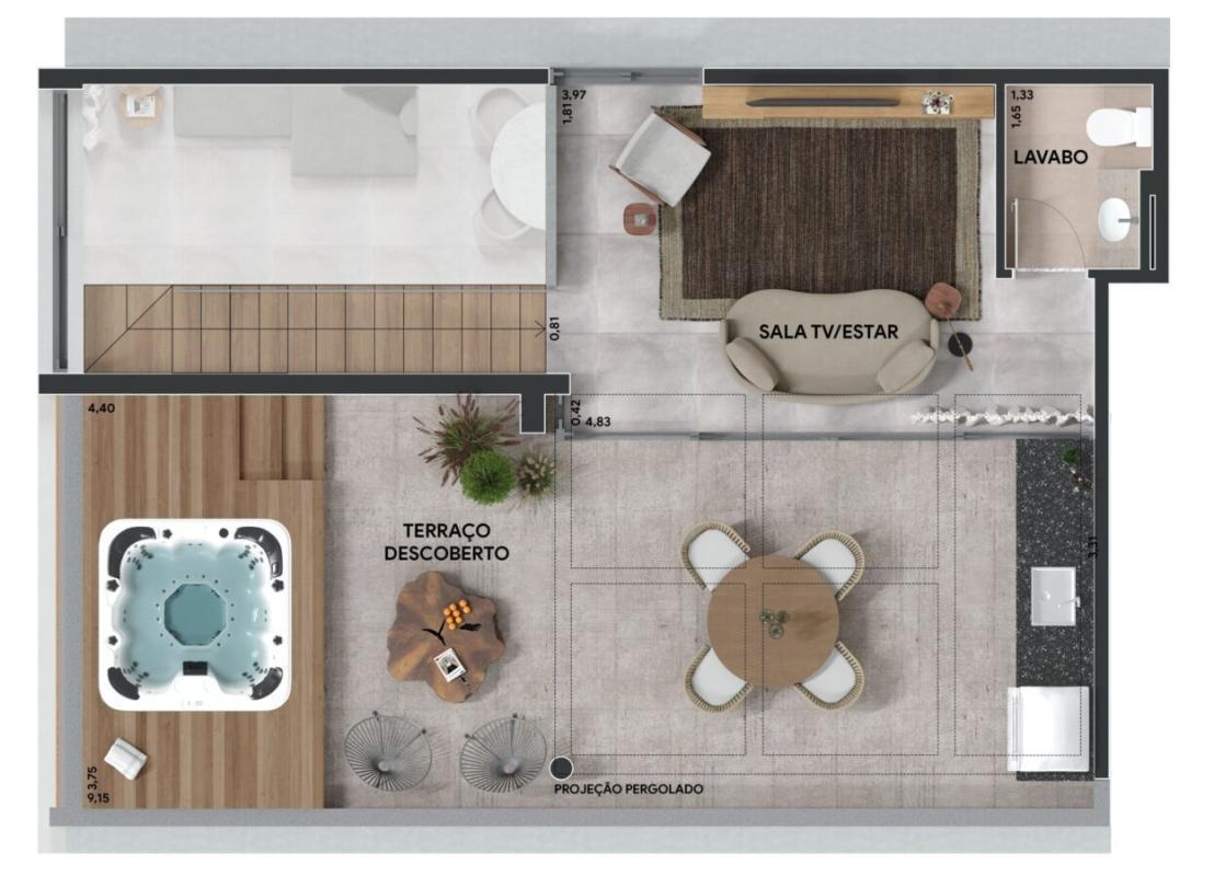 Cobertura, Serra, 2 Quartos, 3 Vagas, 2 Suítes