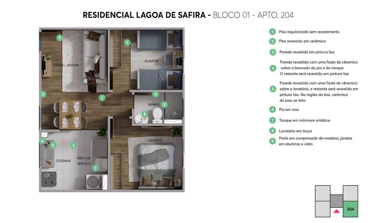 Apartamento, Palmital, 1 Quarto, 1 Vaga