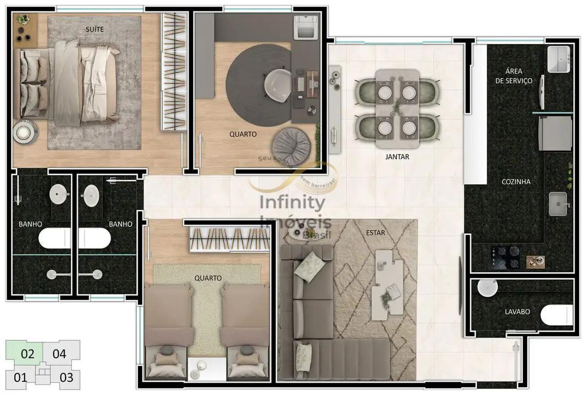 Apartamento, Santo Antônio, 2 Quartos