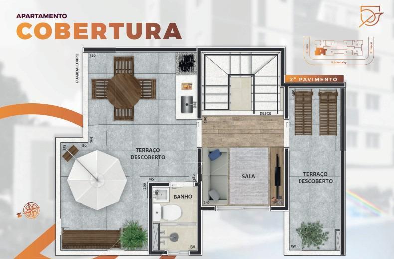 Cobertura, Guarani, 2 Quartos, 1 Vaga