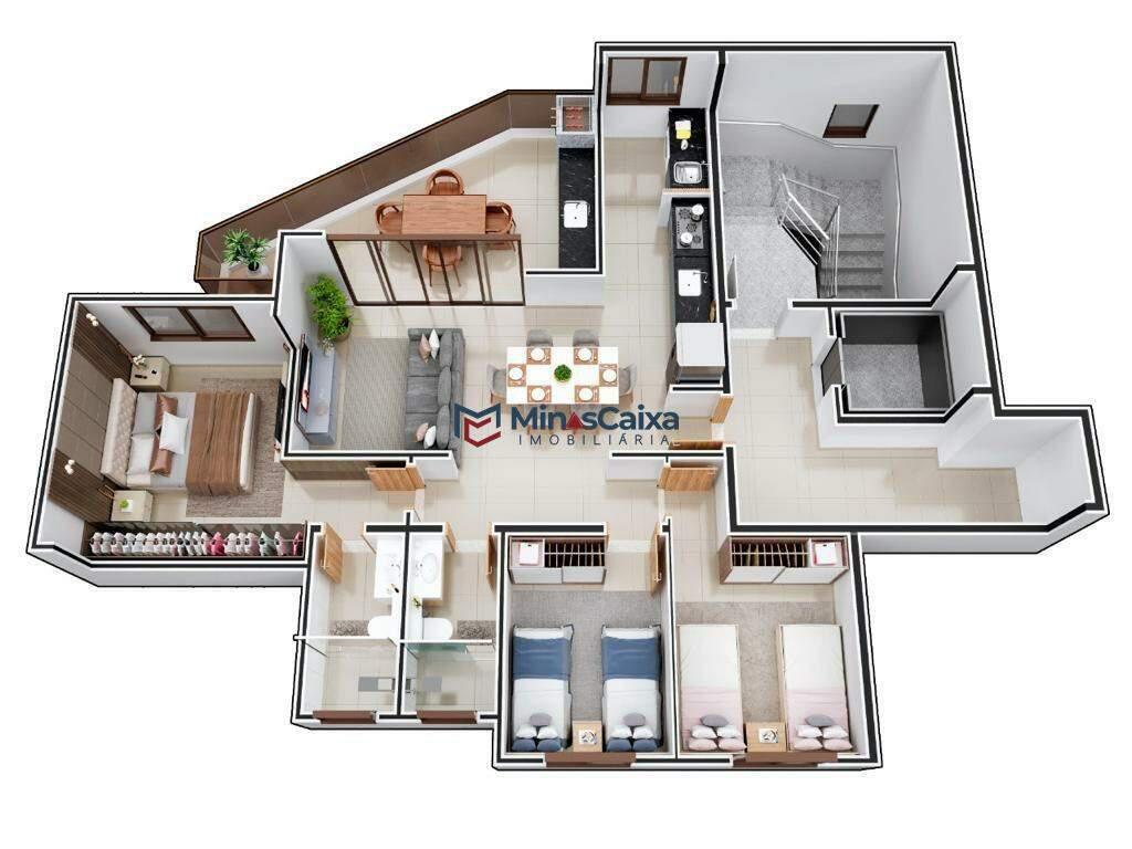 Apartamento, Iguaçu, 3 Quartos, 1 Vaga, 1 Suíte