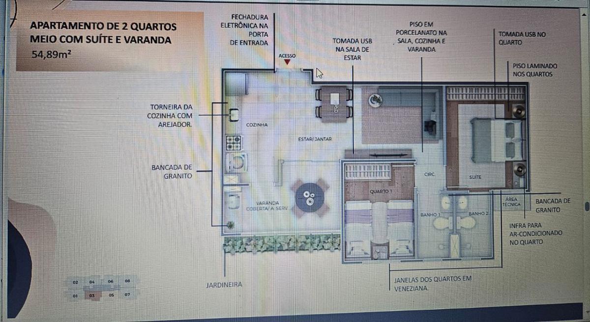 Apartamento, Jaraguá, 2 Quartos, 1 Vaga, 1 Suíte