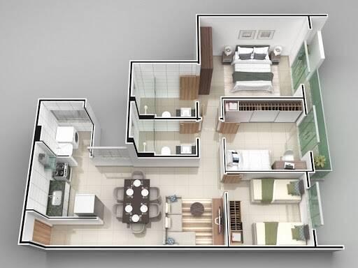 Apartamento, Eldorado, 3 Quartos, 2 Vagas