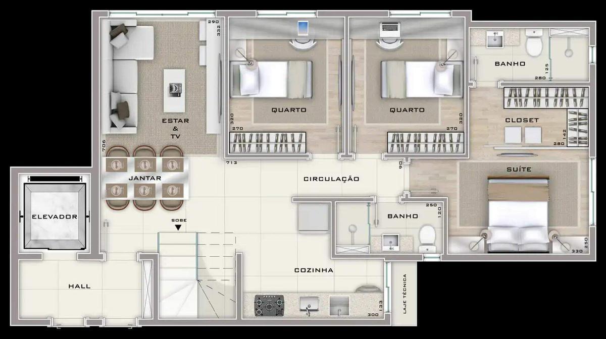 Cobertura, Serra, 3 Quartos, 2 Vagas, 1 Suíte