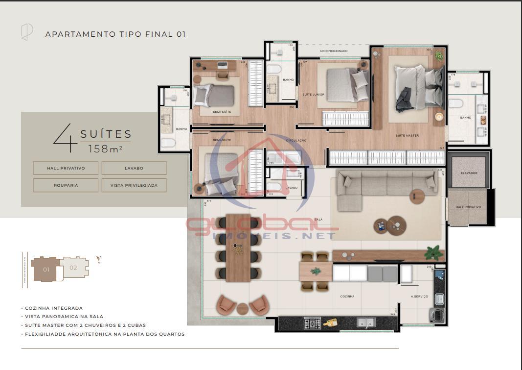 Apartamento, Ouro Preto, 4 Quartos, 4 Vagas, 4 Suítes