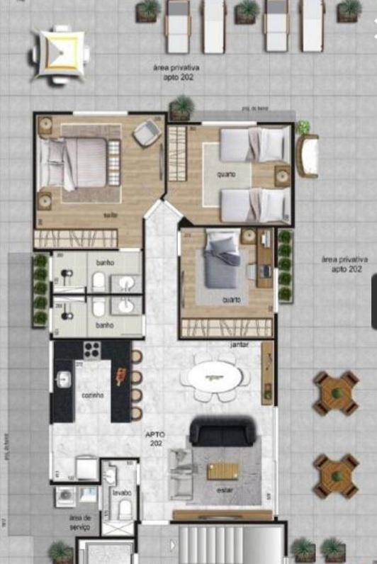 Cobertura, Prado, 2 Quartos, 2 Vagas, 2 Suítes