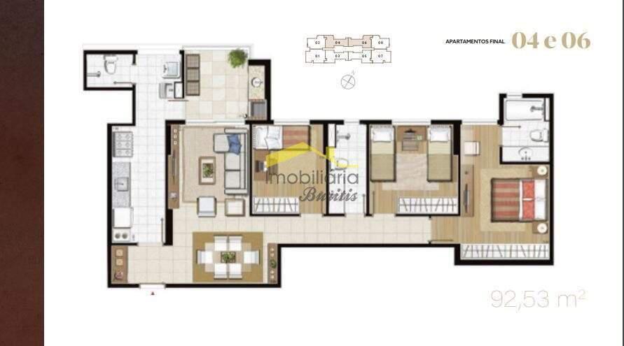 Apartamento, Vila da Serra, 3 Quartos, 2 Vagas, 1 Suíte