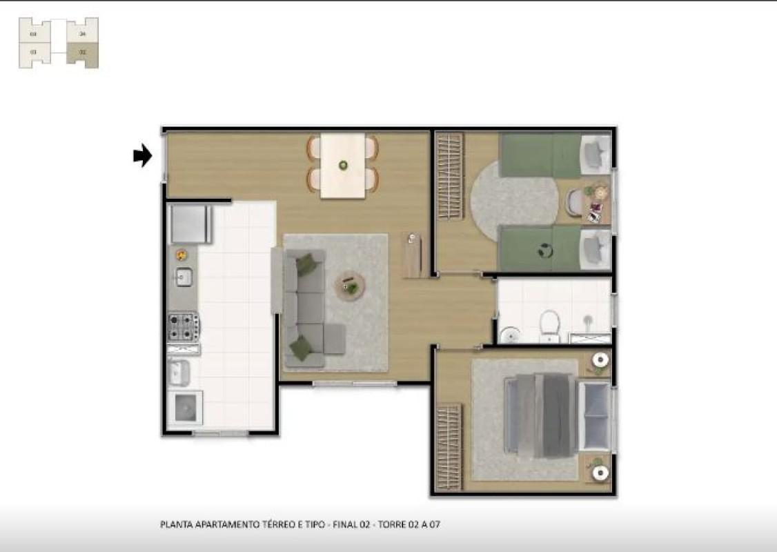 Apartamento, Borba Gato, 2 Quartos, 1 Vaga