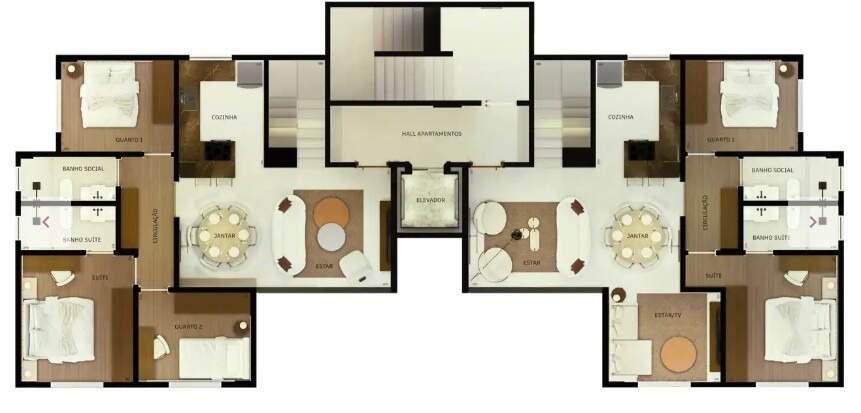 Apartamento, Cidade Jardim, 3 Quartos, 2 Vagas, 1 Suíte