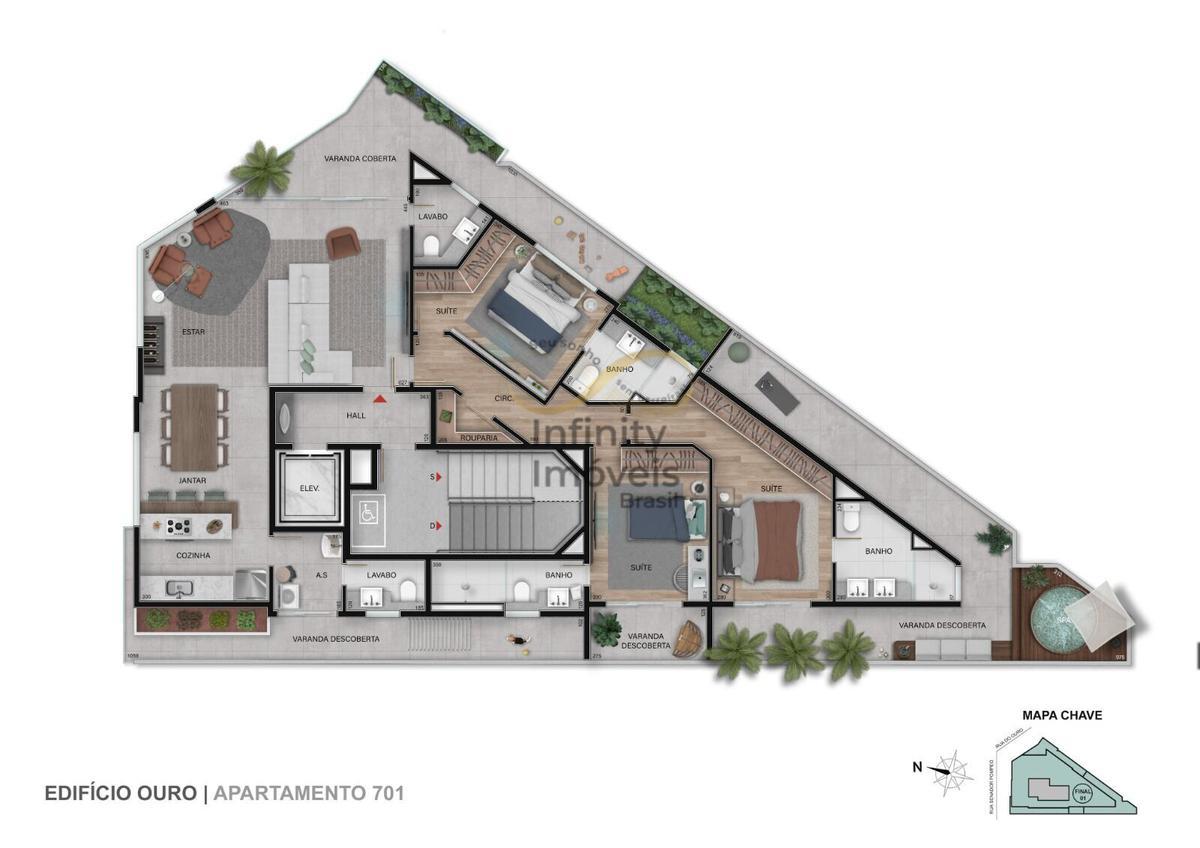 Apartamento, Serra, 3 Quartos