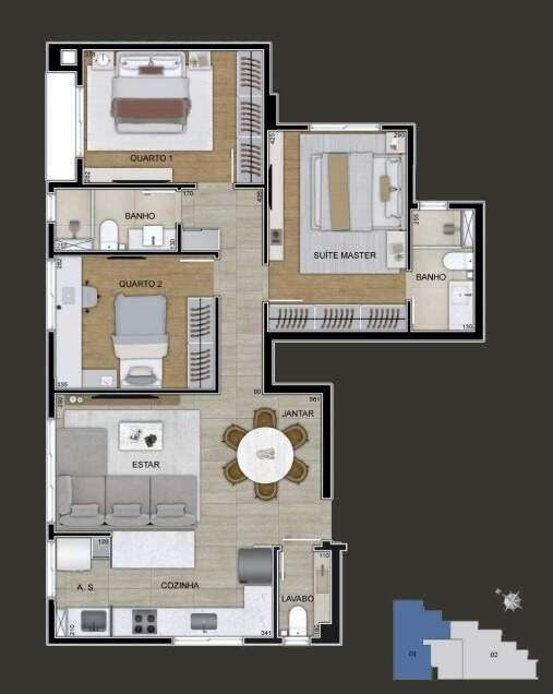 Apartamento, Carmo, 3 Quartos, 2 Vagas, 1 Suíte