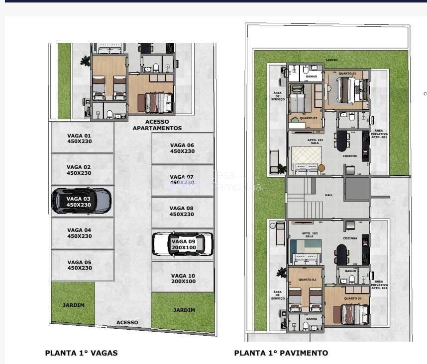 Apartamento, Santa Branca, 2 Quartos, 1 Vaga, 1 Suíte