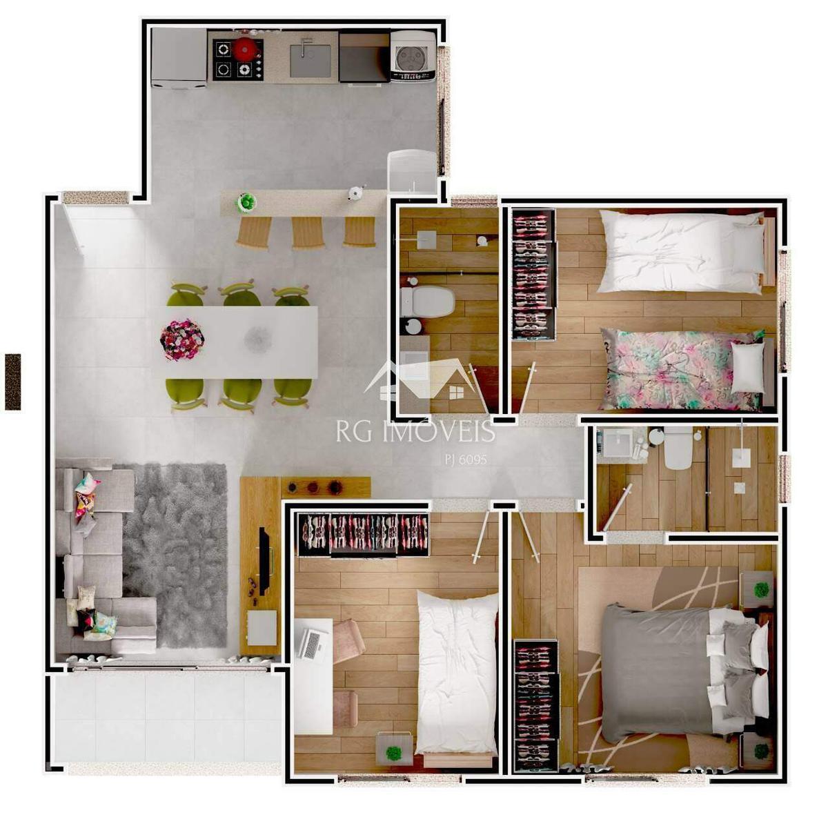 Apartamento, Tirol (barreiro), 3 Quartos, 2 Vagas, 1 Suíte