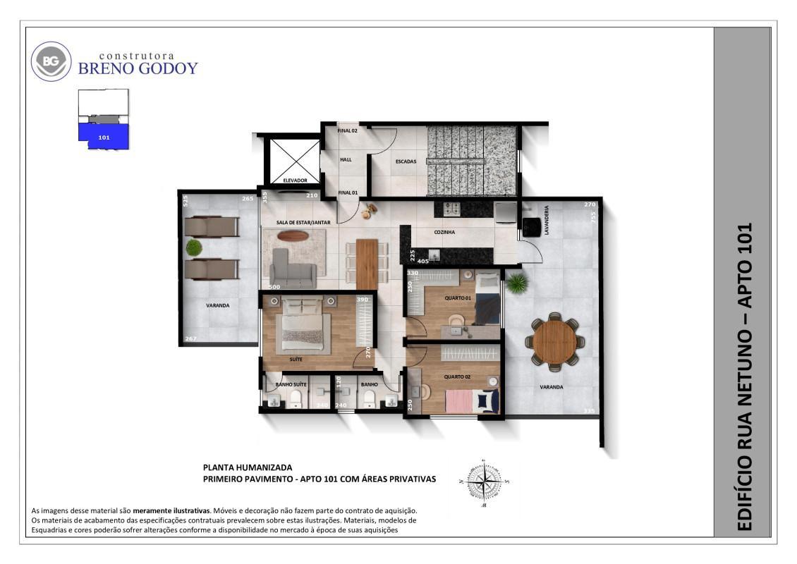 Apartamento, Ana Lúcia, 3 Quartos, 2 Vagas, 1 Suíte