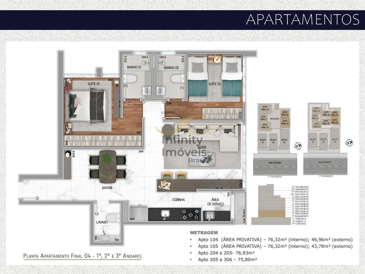 Apartamento, Lourdes, 3 Quartos