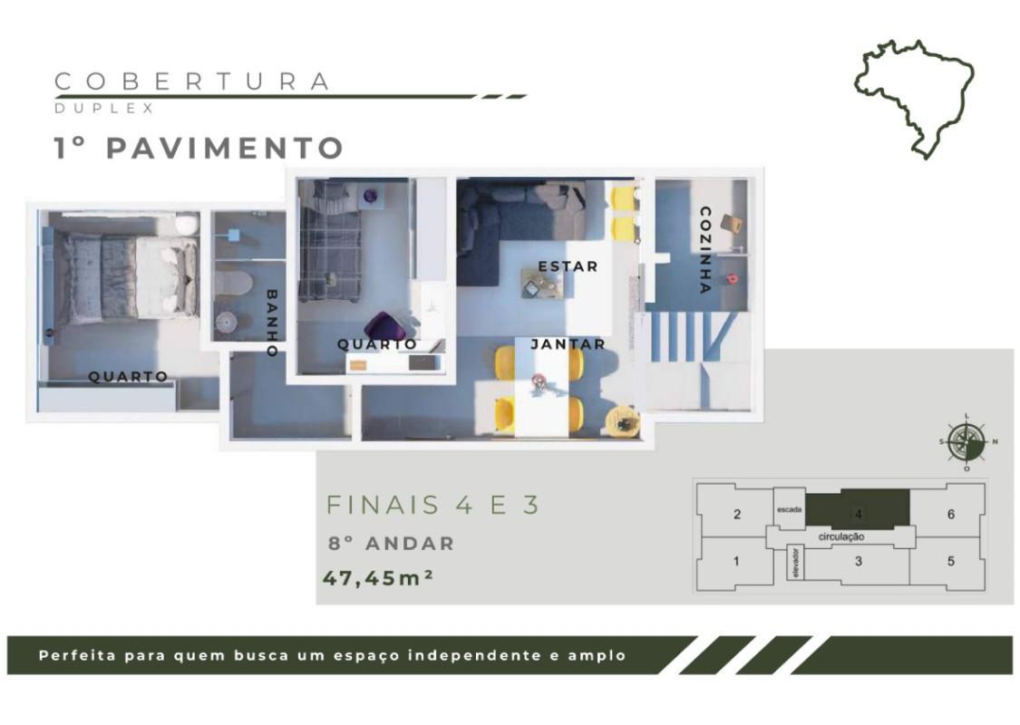Cobertura, Jardim Leblon, 2 Quartos, 2 Vagas