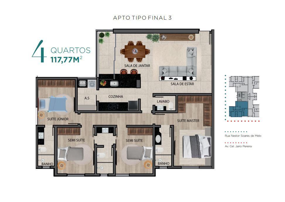 Apartamento, Palmares, 4 Quartos, 2 Vagas, 2 Suítes