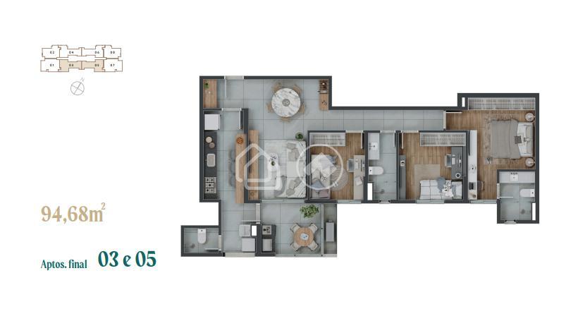 Apartamento, Serra do Curral Del Rey, 3 Quartos, 2 Vagas, 2 Suítes