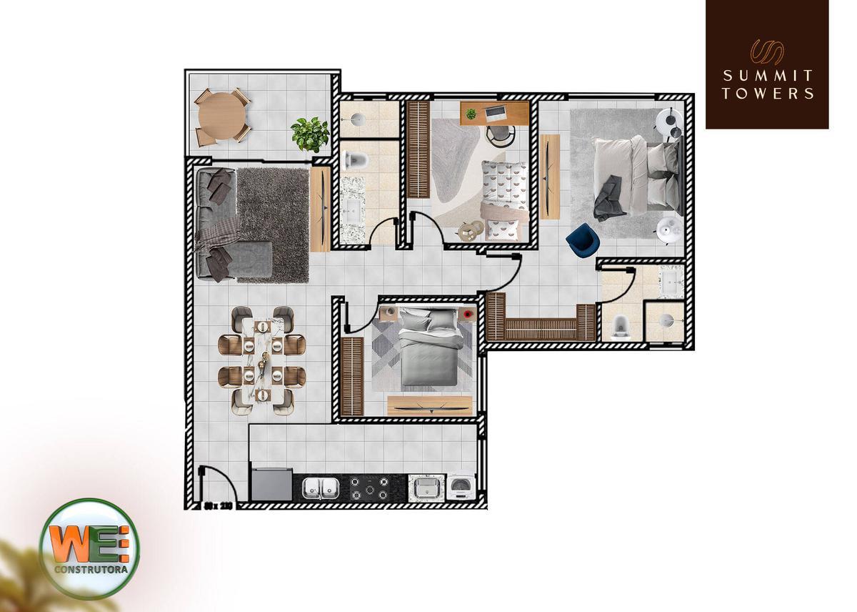 Apartamento, Horto, 3 Quartos, 0 Vaga