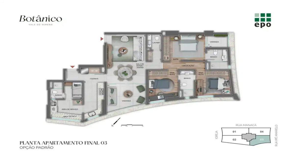 Apartamento, Vale do Sereno, 4 Quartos, 3 Vagas, 2 Suítes
