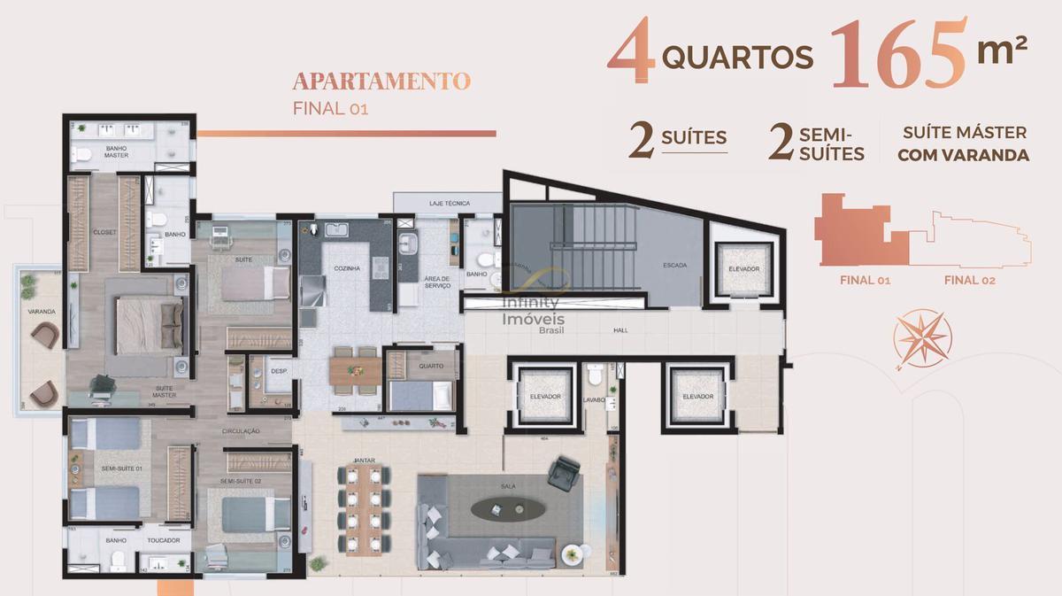 Apartamento, Serra, 4 Quartos