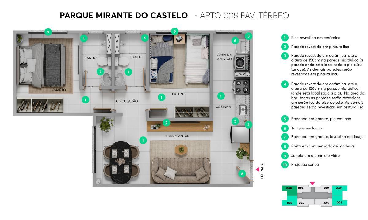 Apartamento, Santa Terezinha, 2 Quartos, 1 Vaga, 1 Suíte
