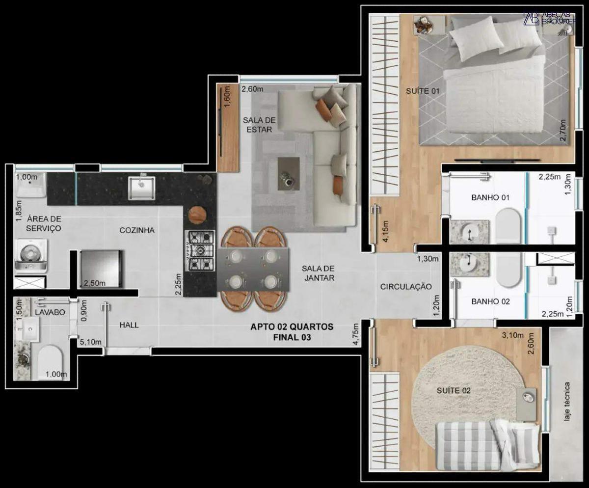 Apartamento, Grajaú, 2 Quartos, 2 Vagas