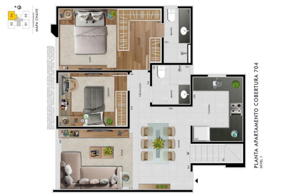 Cobertura, Castelo, 2 Quartos, 1 Vaga, 1 Suíte