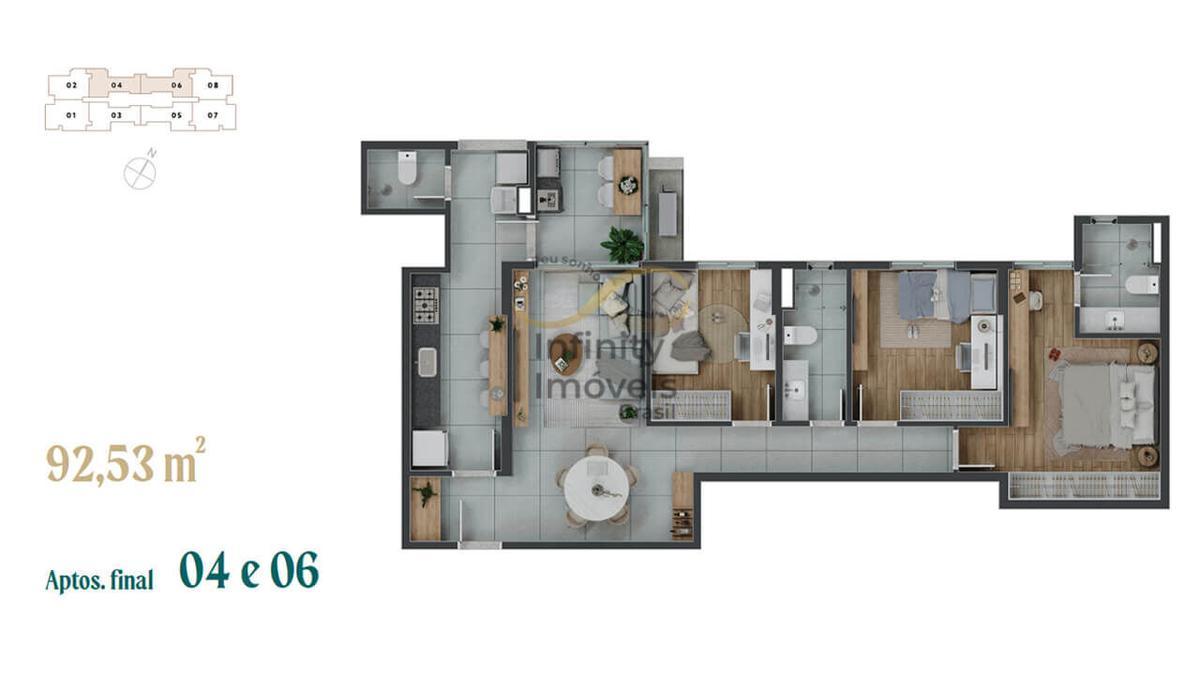 Apartamento, Serra do Curral Del Rey, 4 Quartos
