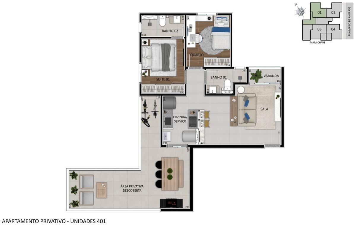 Apartamento, Santa Branca, 2 Quartos, 2 Vagas, 1 Suíte
