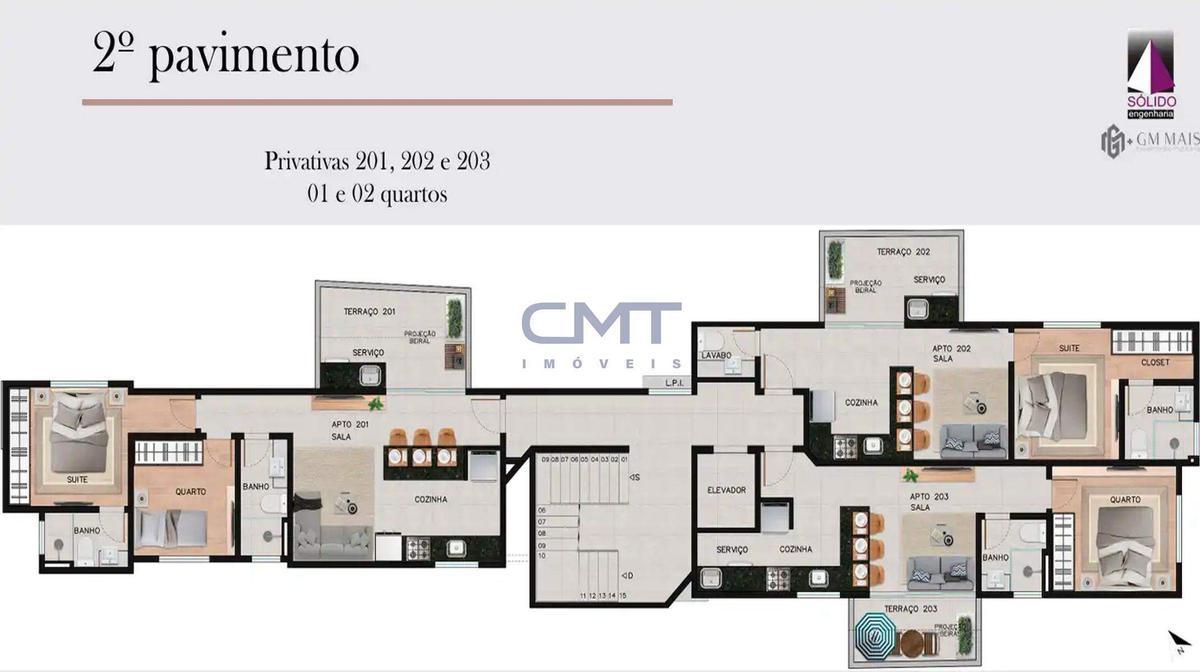 Apartamento, Cruzeiro, 2 Quartos, 1 Vaga, 1 Suíte