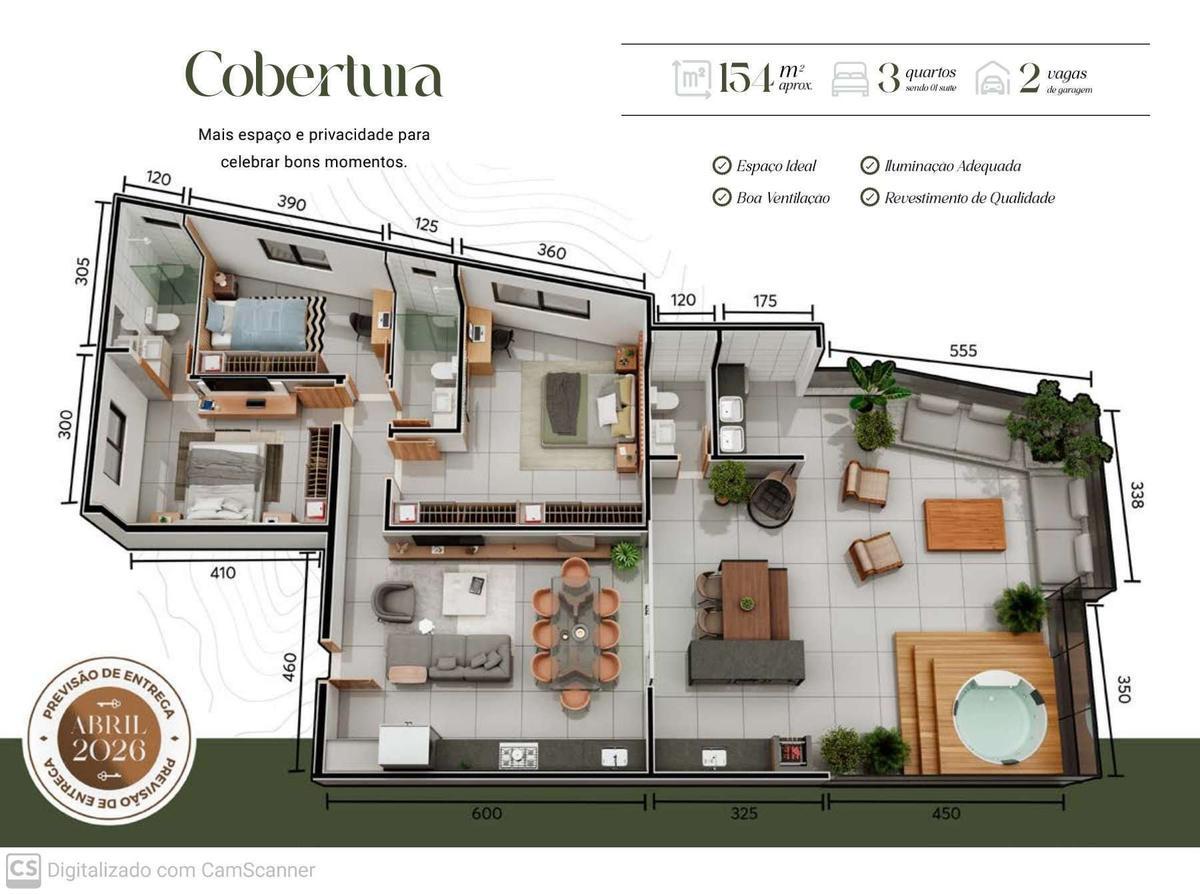 Apartamento, Iguaçu, 2 Quartos, 1 Vaga, 1 Suíte
