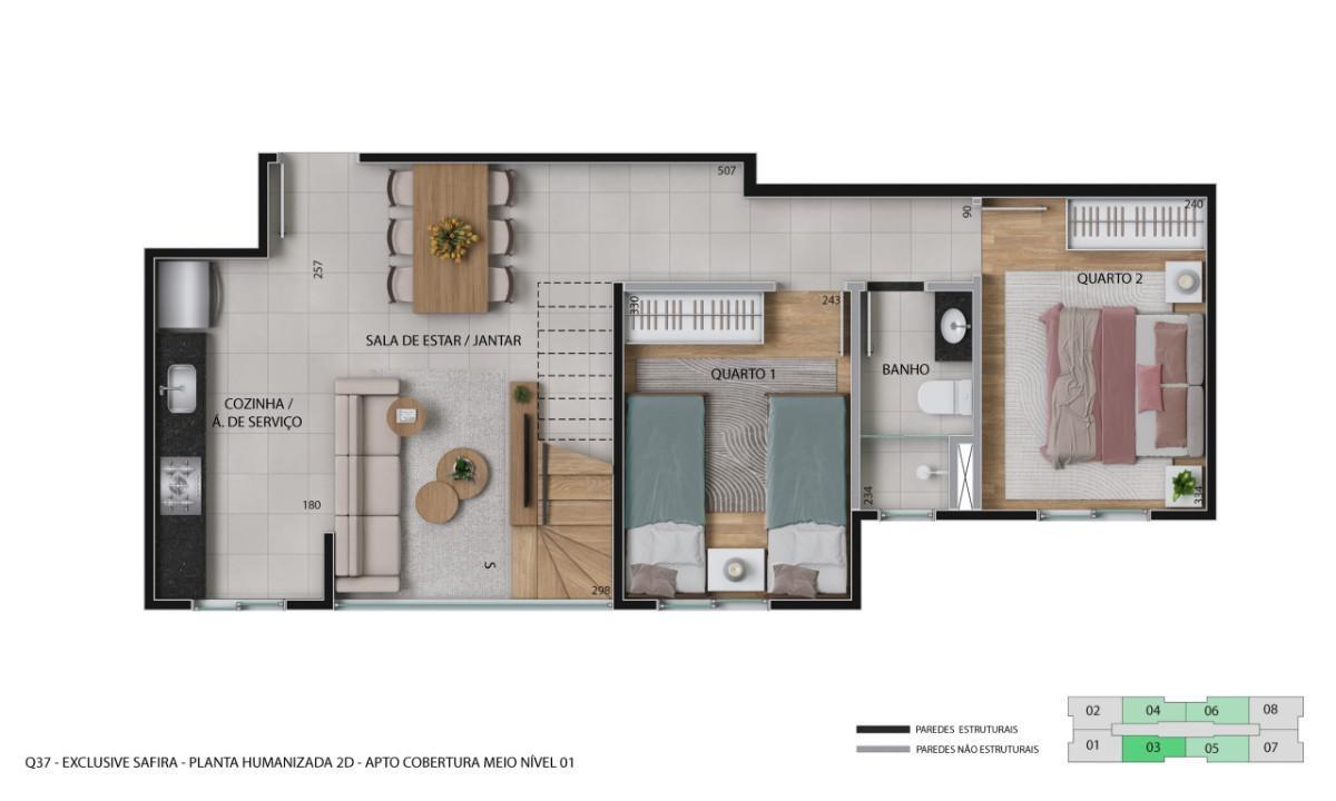 Apartamento, Três Barras, 0 Quarto, 1 Vaga