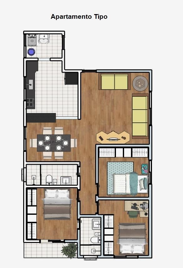 Cobertura, Santa Helena, 3 Quartos, 2 Vagas, 1 Suíte