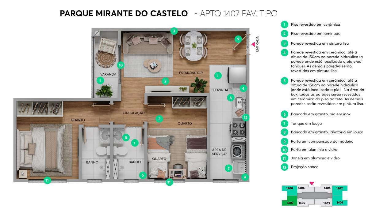 Apartamento, Santa Terezinha, 2 Quartos, 1 Vaga, 1 Suíte