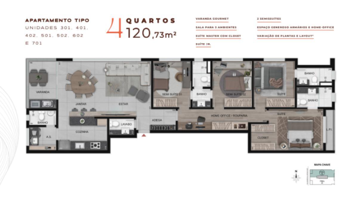 Apartamento, Gutierrez, 4 Quartos, 0 Vaga, 1 Suíte