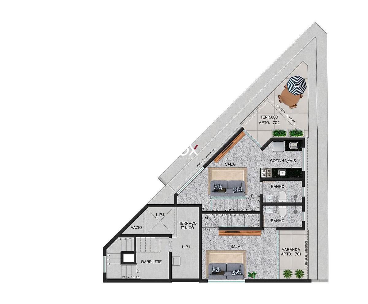 Apartamento, Funcionários, 2 Quartos, 1 Vaga, 1 Suíte